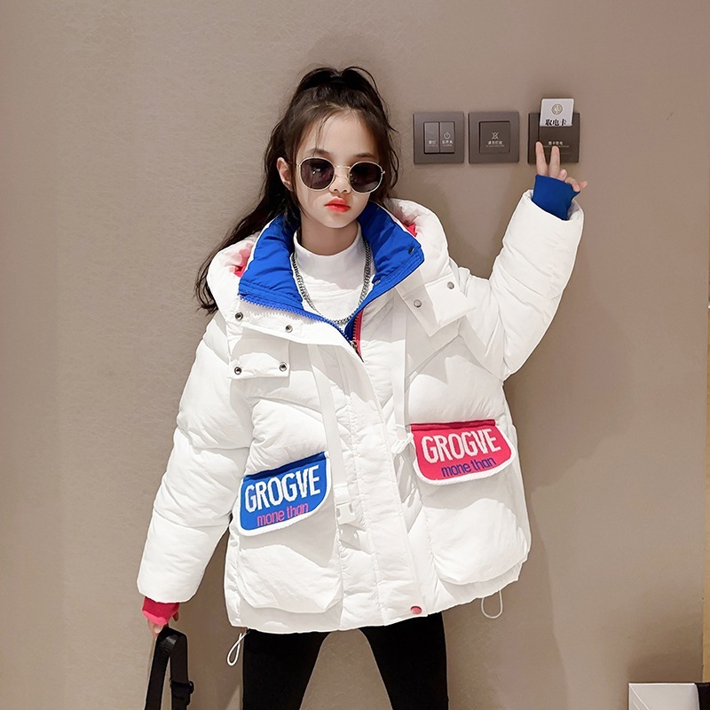 女の子厚手綿入れ冬子供ダウン綿入れ冬保温中大童パン着綿入れ