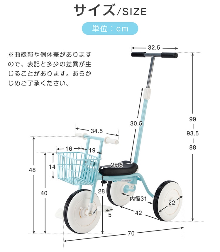 三輪車 乗用玩具 手押し棒 今年も話題の 3in1 おしゃれ キッズ コントロールバー付き 乗り物 おもちゃ