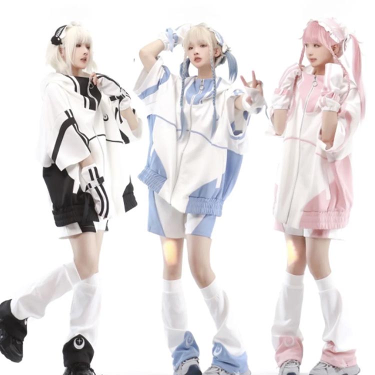 水色 地雷系 サブカル ジャージ 2点セット 半袖 パーカー ジャケット ブルゾン ハーフパンツ 原宿系 上下セット 地雷系 服 サブカル地雷 ダンス 衣装 ヒップホップ ダンス衣装 水色界隈 レデ 水色 地雷系 サブカル ジャージ 2点セット 半袖 パーカー ジャケット ブルゾン ハーフパンツ 原宿系 上下セット 地雷系 服 サブカル地雷 ダンス 衣装 ヒップホップ ダンス衣装 水色界隈 レデ