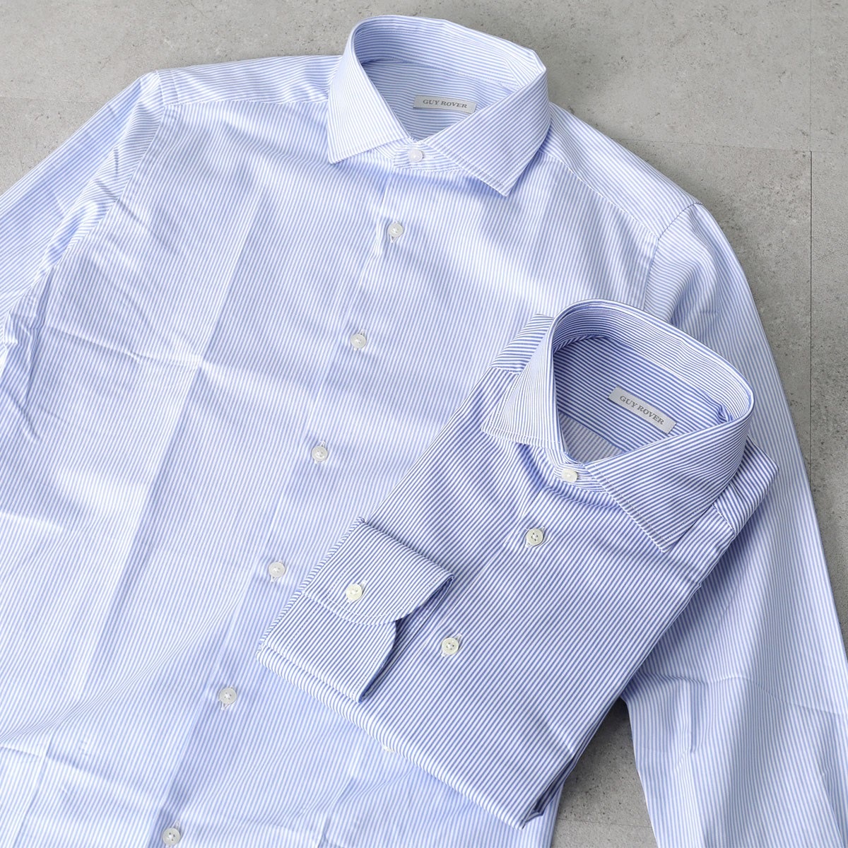 GUY ROVER ギローバー シャツ 3750V2530 542210 メンズ コットン セミワイドカラー ストライプ ワンポイント刺繍 長袖 カラー2色 【】 GUY ROVER ギローバー シャツ 3750V2530 542210 メンズ コットン セミワイドカラー ストライプ ワンポイント刺繍 長袖 カラー2色 【】