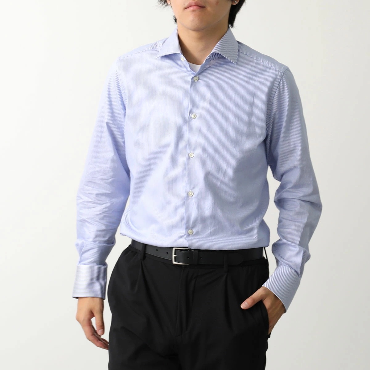 GUY ROVER ギローバー シャツ 3750V2530 542210 メンズ コットン セミワイドカラー ストライプ ワンポイント刺繍 長袖 カラー2色 【】 GUY ROVER ギローバー シャツ 3750V2530 542210 メンズ コットン セミワイドカラー ストライプ ワンポイント刺繍 長袖 カラー2色 【】