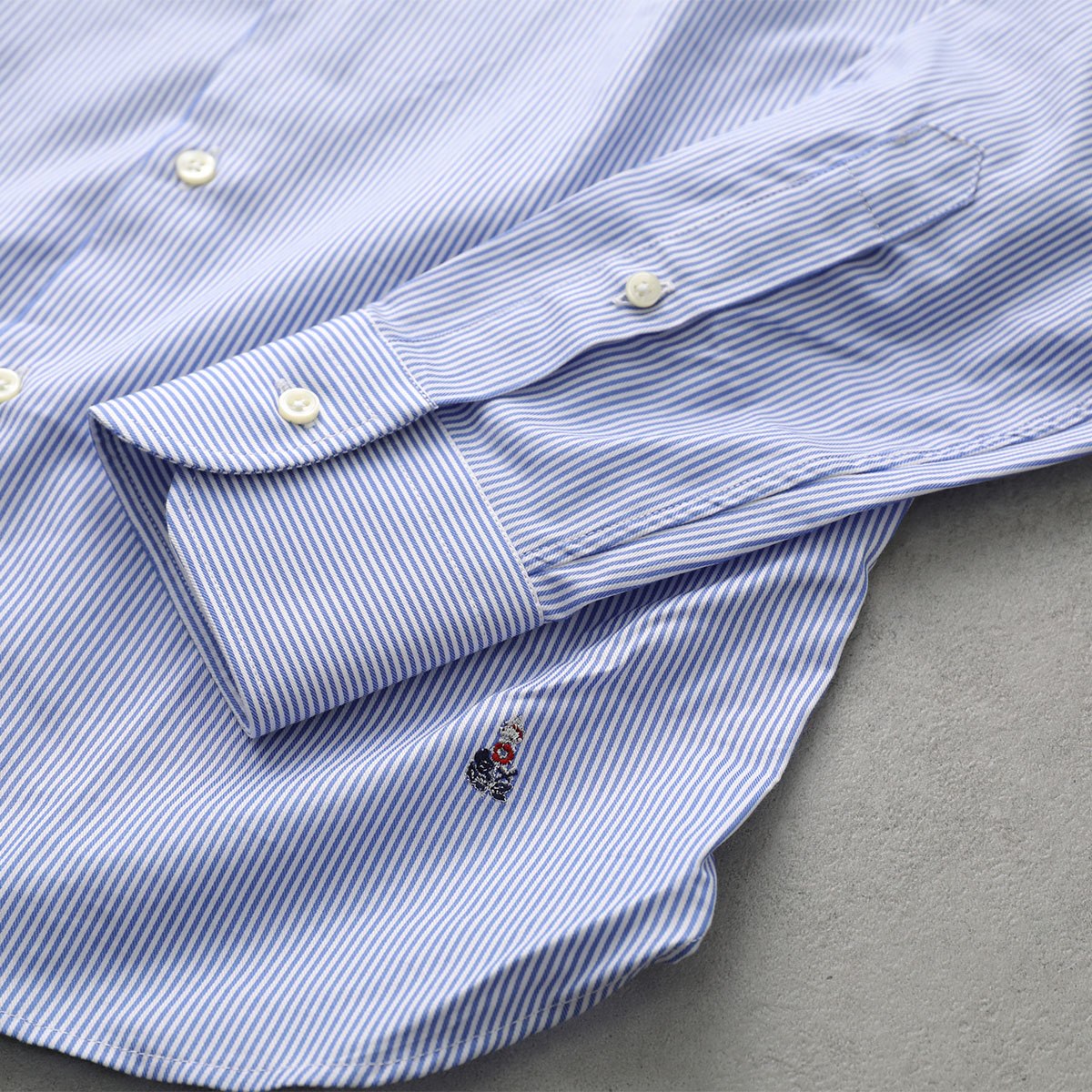 GUY ROVER ギローバー シャツ 3750V2530 542210 メンズ コットン セミワイドカラー ストライプ ワンポイント刺繍 長袖 カラー2色 【】 GUY ROVER ギローバー シャツ 3750V2530 542210 メンズ コットン セミワイドカラー ストライプ ワンポイント刺繍 長袖 カラー2色 【】