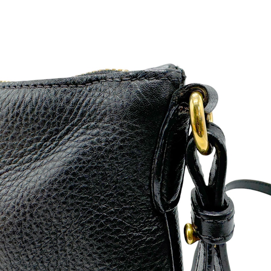 ◆ PRADA ◆ プラダ レザー ブラック ショルダーバッグ ハンドバッグ 黒 プラダ PRADA ショルダーバッグ レザー ブラック レディース z2315