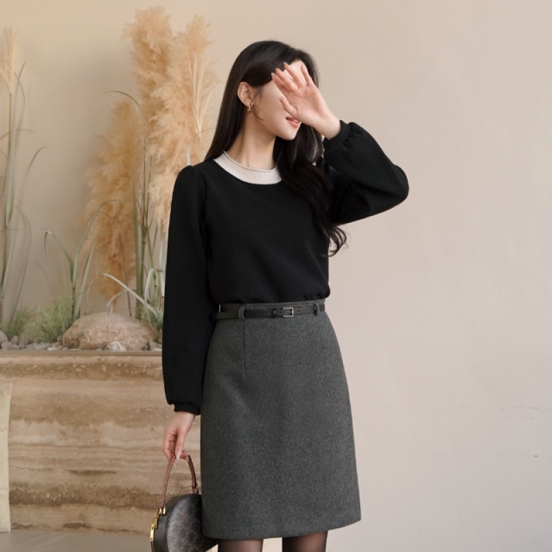 クリック&ファニー [ウール] フェルディル AラインスカートベルトSET [S, M]