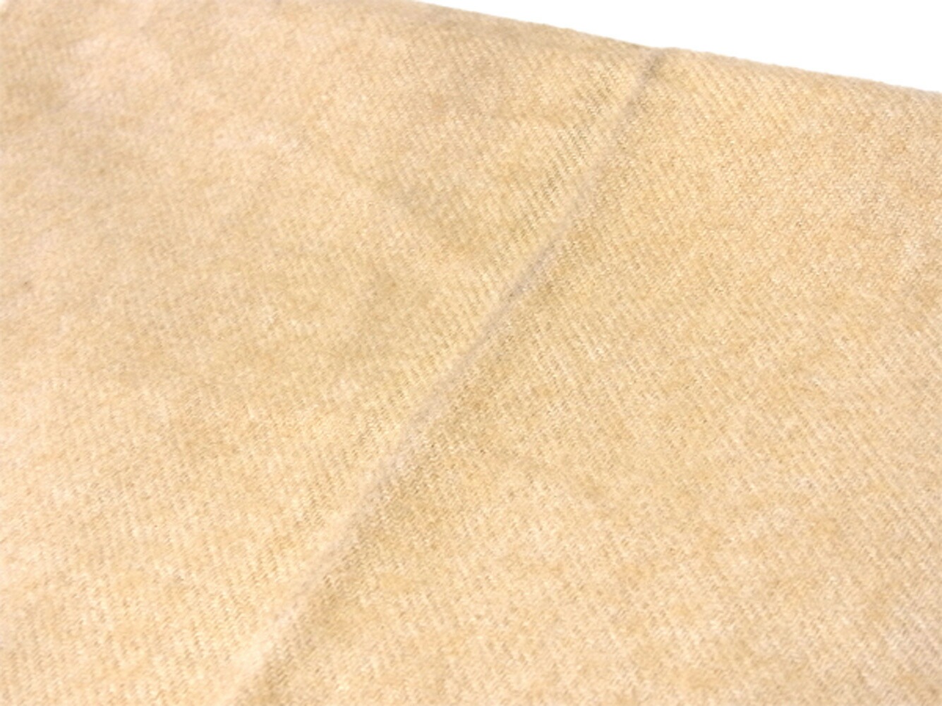 マフラー フリンジ付き ベージュ ネイビー 中古