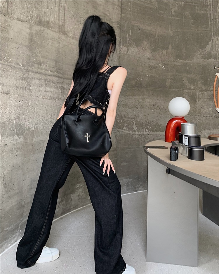 セットアップ レディース プルオーバー デニム Gパン ズボン デニムパンツ ワイドパンツ ストレートパンツ クロップド クロップド丈 ノースリーブ ノースリ スクエアネック ワイド ストレート