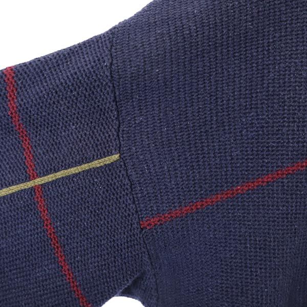 90s オールド 長袖 リネンブレンド セーター L ネイビー系 長袖ニット メンズ