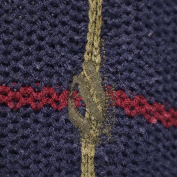 90s オールド 長袖 リネンブレンド セーター L ネイビー系 長袖ニット メンズ