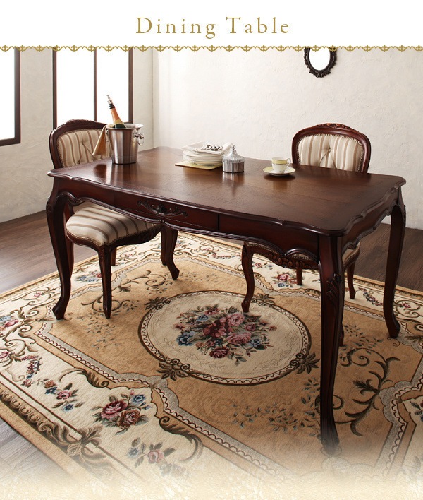 ヨーロピアンクラシックデザイン アンティーク調ダイニング[Salomone]サロモーネ チェア単品 ブラウン