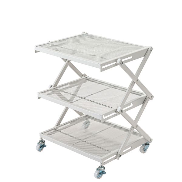 フォールディングラック ホワイト (約W45×D34×H53/66cm) 完成品 フォールディングラック ホワイト (約W45×D34×H53/66cm) 完成品