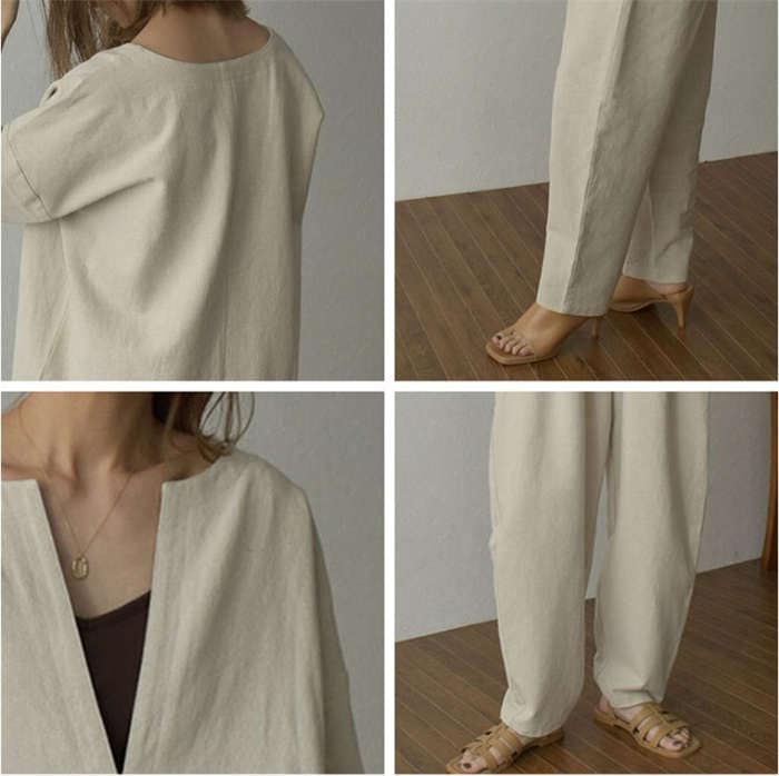 セットアップ パンツ レディース リネン 綿 コットン 夏 秋 上下セット 上下 ワイドパンツ 七分袖 半袖 Tシャツ Vネック 深Vネック カットソー きれいめ ゆったり 部屋着 無地 体型カバー セットアップ パンツ レディース リネン 綿 コットン 夏 秋 上下セット 上下 ワイドパンツ 七分袖 半袖 Tシャツ Vネック 深Vネック カットソー きれいめ ゆったり 部屋着 無地 体型カバー