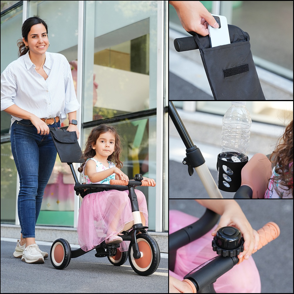 【国内発送】9子供用三輪車 5in1 (マットグリーン) 自転車 オリジナル 押し棒付き 安全バー付き キックボード カップホルダー ベル バッグ付き 【国内発送】9子供用三輪車 5in1 (マットグリーン) 自転車 オリジナル 押し棒付き 安全バー付き キックボード カップホルダー ベル バッグ付き