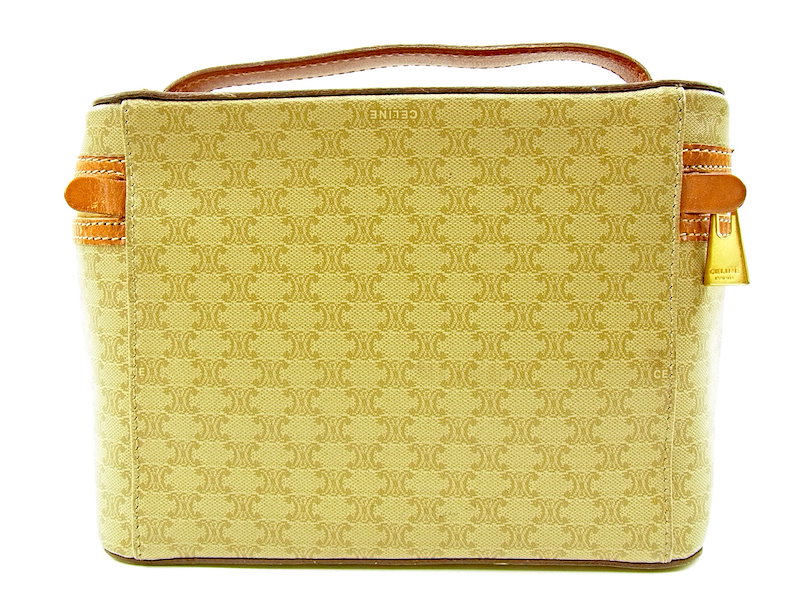 セリーヌ CELINE バニティ 化粧ポーチ レディース マカダム ベージュ×ブラウン PVC×レザー 人気 セール 【中古】 T3811 . セリーヌ CELINE バニティ 化粧ポーチ レディース マカダム ベージュ×ブラウン PVC×レザー 人気 セール 【中古】 T3811 .
