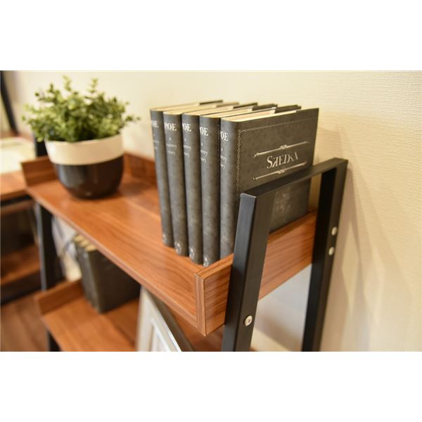 ラック 67cm幅 3段 スチール アイアン ブラック/ブラウン [組立品]