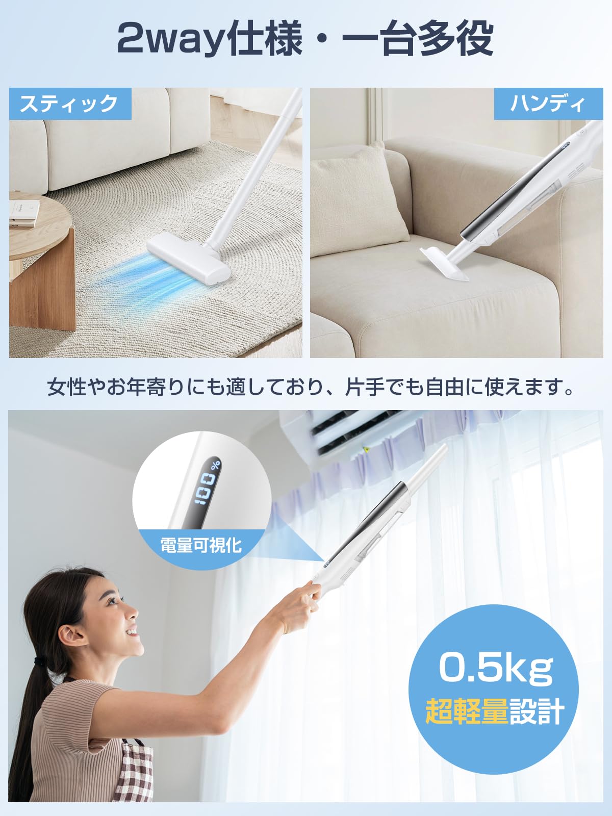 掃除機 コードレス【収納スタンド付き&置くだけで充電】 0.5kg 超軽量 28Kpa強力吸引 最大40分連続稼働 スティッククリーナー ハンディ掃除機 2way仕様 USB Type-C充電式 LE 掃除機 コードレス【収納スタンド付き&置くだけで充電】 0.5kg 超軽量 28Kpa強力吸引 最大40分連続稼働 スティッククリーナー ハンディ掃除機 2way仕様 USB Type-C充電式 LE