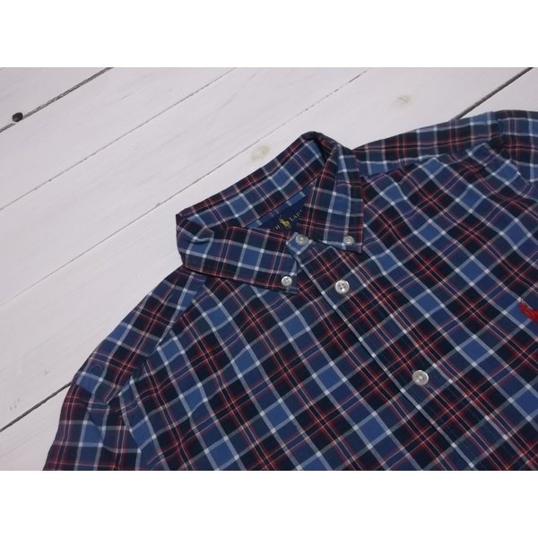 ボーイズサイズ 半袖 ボタンダウンシャツ ネイビー boys PR2-1110