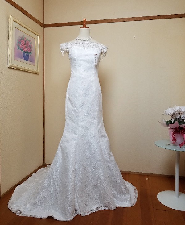 Qoo10] ウェディングドレス マーメイドライン 花