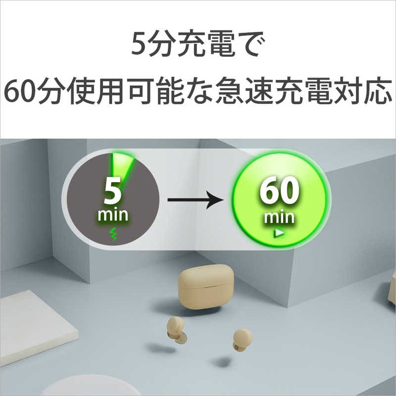 ソニー　SONY　フルワイヤレスイヤホン LinkBuds S エクリュ [ワイヤレス(左右分離) /ノイズキャンセリング対応 /Bluetooth対応]　WF-LS900N CC