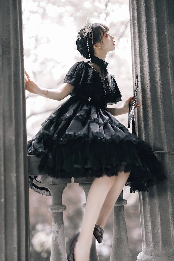 Qoo10] ゴスロリ 黒 赤 ロリータ ミニスカート