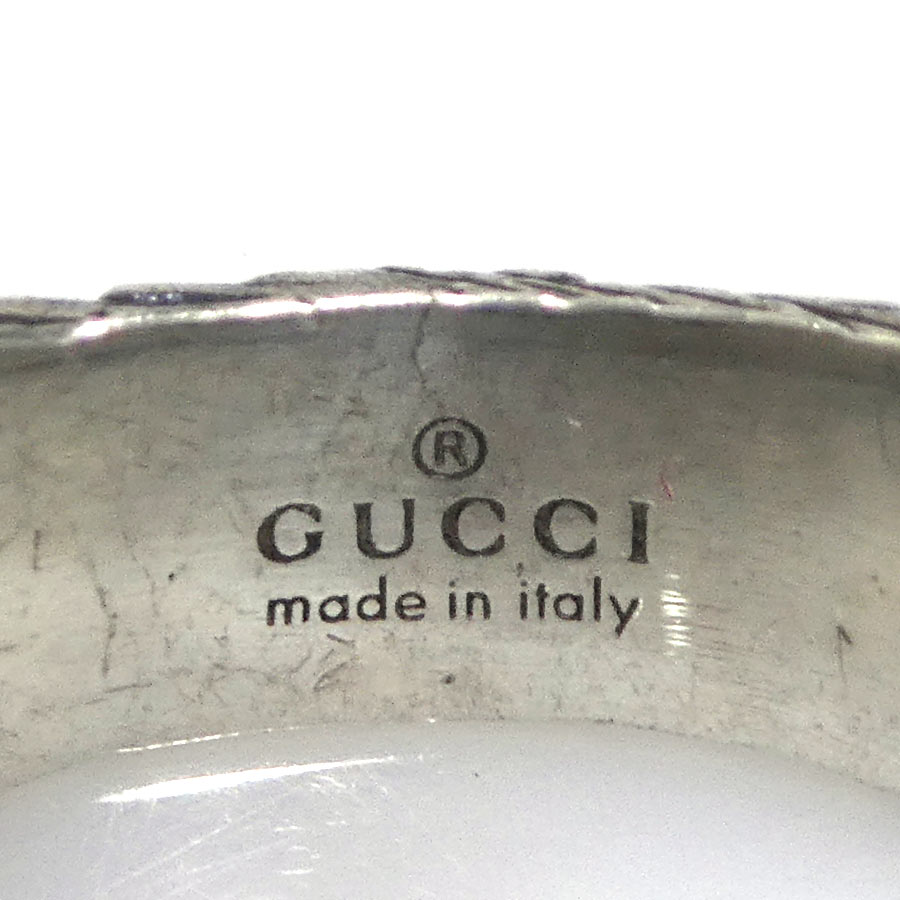 新品未使用　GUCCI 　指輪　アラベスク　シルバーリング 14号 GUCCI☆アラベスク エングレービングエッジ ダブルG キーリング