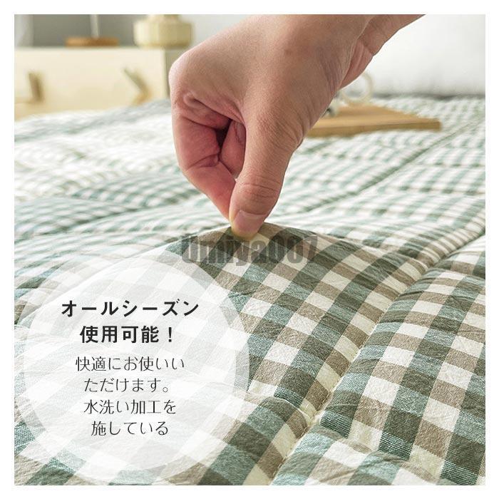 [Sahayo]敷きパッド 綿100％ シングル セミダブル パッドシーツ 敷パッド ベッドパッド 水洗いキルト 優しい肌触り コットン 吸汗 吸水 中わた入り 四隅ゴム ズレにくい