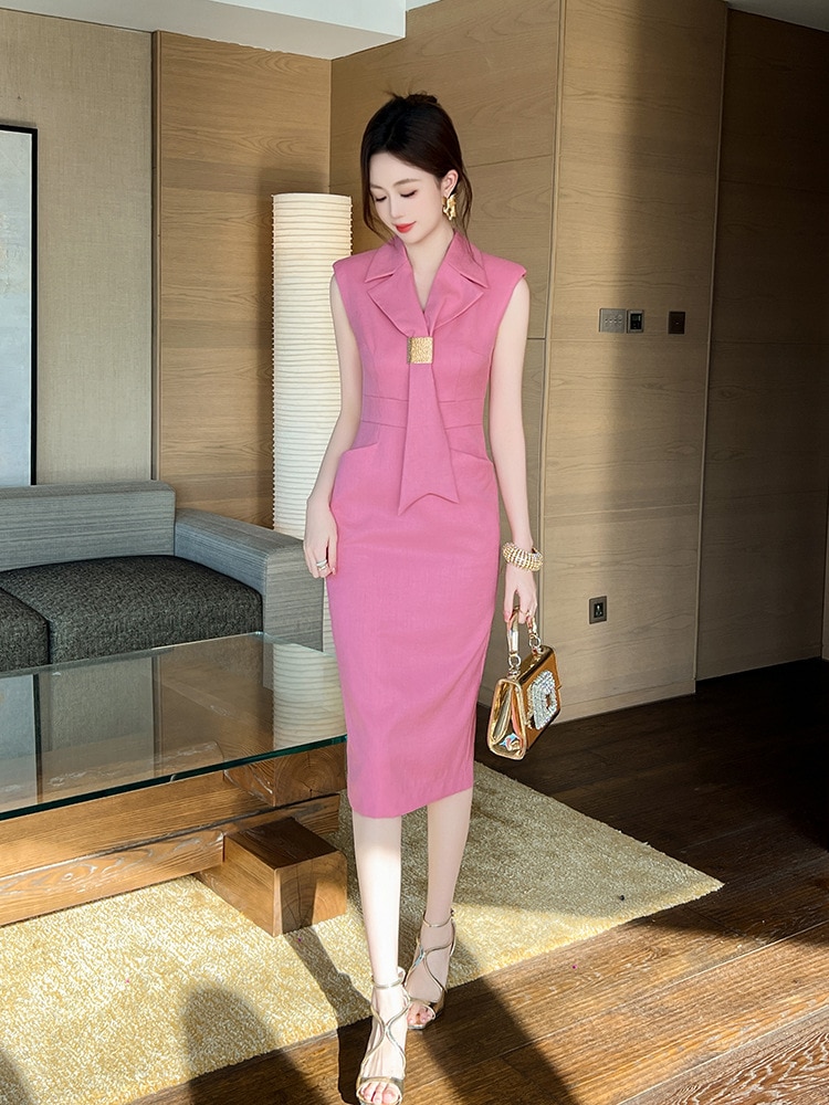 【JY.上品】 2024夏新品 ピンク ネクタイ付き 通勤 ノースリーブ ドレス パーティー キャバ 大人 同窓会 披露宴 卒業式 結婚式 演奏会 ウェディング 二次会 メガ割 【JY.上品】 2024夏新品 ピンク ネクタイ付き 通勤 ノースリーブ ドレス パーティー キャバ 大人 同窓会 披露宴 卒業式 結婚式 演奏会 ウェディング 二次会 メガ割