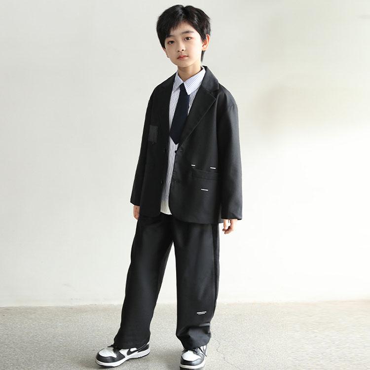 4点セット 卒業式 入学式 スーツ 男の子 ジュニア 大きいサイズ ゆったり 小学生 セットアップ フォーマル 長袖 卒園式 子供服 入学式 ロングパンツ 子供服