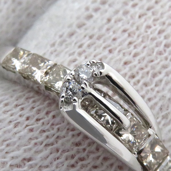 リング 指輪 ベルトモチーフ ダイヤリング K18WG ダイヤモンド ホワイトゴールド 750 11号【中古】