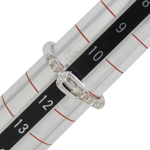 リング 指輪 ベルトモチーフ ダイヤリング K18WG ダイヤモンド ホワイトゴールド 750 11号【中古】