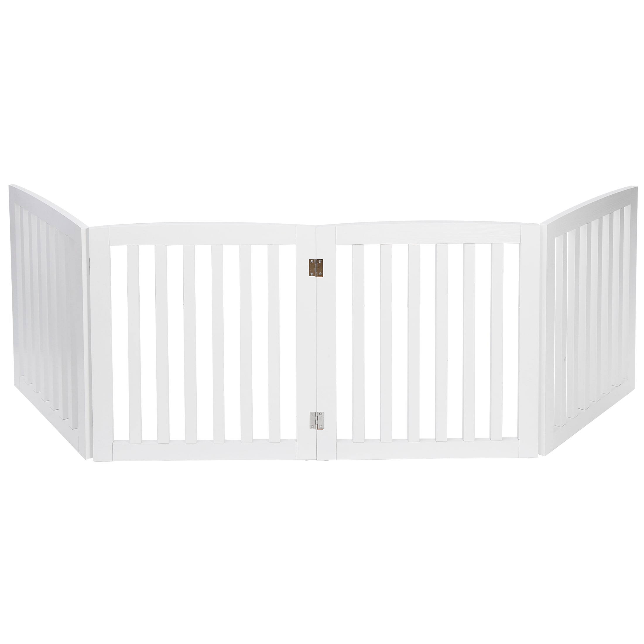 選べる3色　人気　白　新色　茶色　灰色　木製犬用ゲート 折り式バリア ペット用家具 フェンス 4枚 ペットゲート 折り式 安全柵 小型犬 中型犬 ペットガード 208x61cmx1.8cm