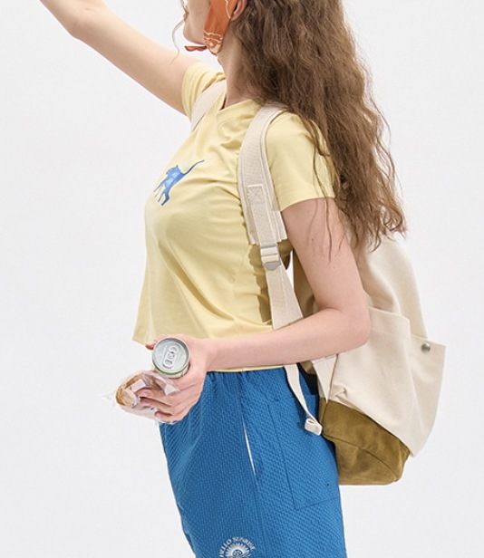 HELLO SUNRISE VTG Cat Logo Short Sleeve Tee(W) Butter Yellow