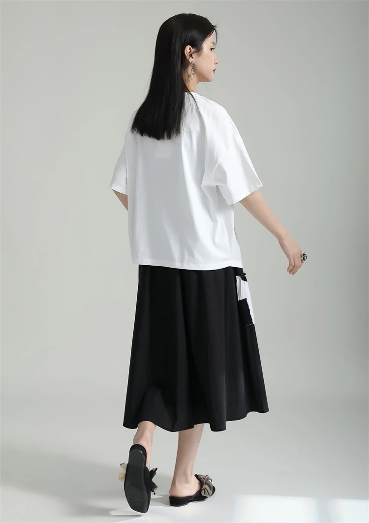 【上品】 ラウンドネック 半袖 Tシャツ 不規則裾 斜めデザイン ドッキング ブラウス レディース おしゃれ 上質 関連商品は店で購入可能 メガ割 【上品】 ラウンドネック 半袖 Tシャツ 不規則裾 斜めデザイン ドッキング ブラウス レディース おしゃれ 上質 関連商品は店で購入可能 メガ割