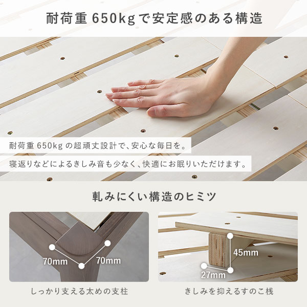 ベッド ワイドキング 240(S+D) ボンネルコイルマットレス付き ブラック 連結 頑丈 すのこ 棚付き コンセント付き 高さ調整可 木製 耐荷重650kg