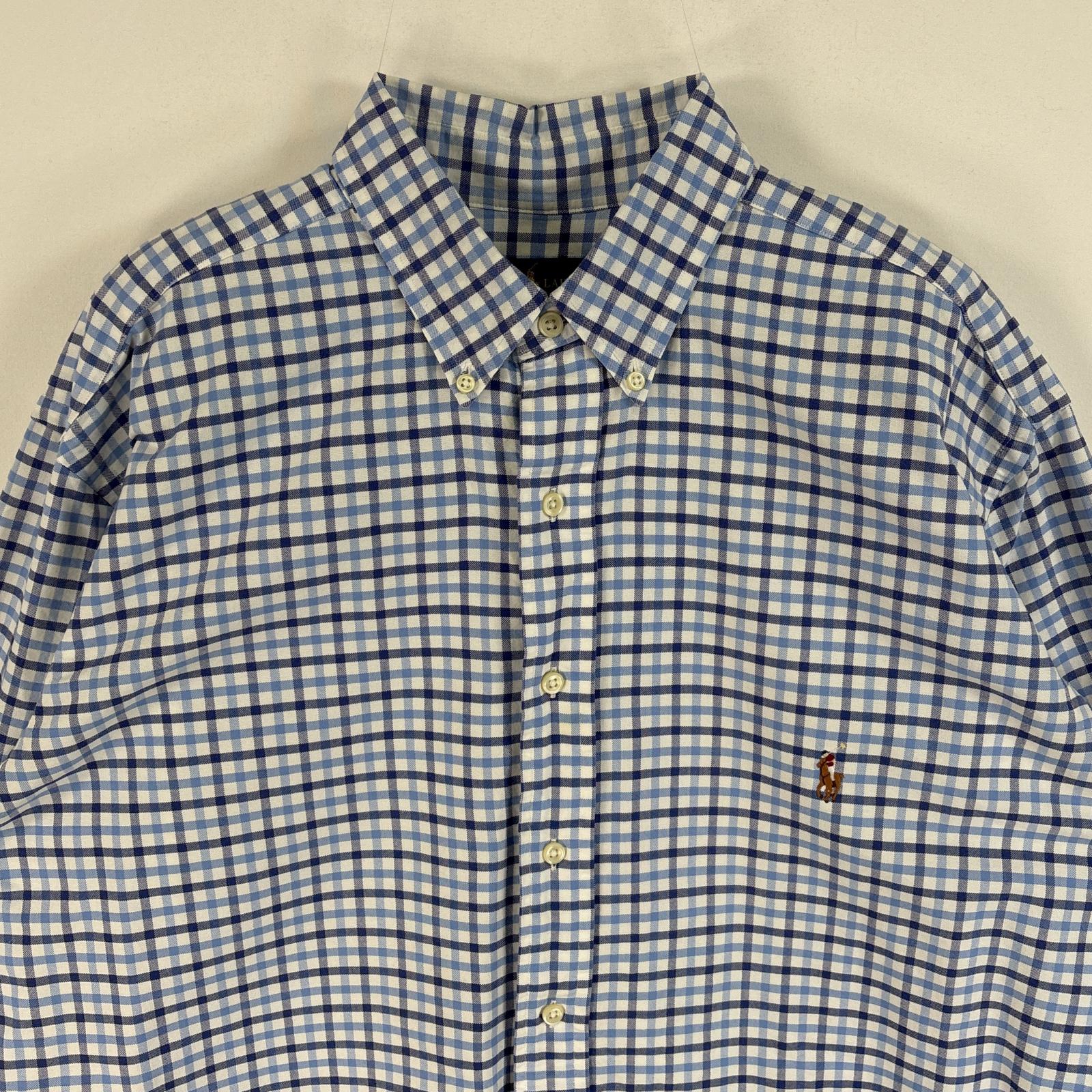古着 長袖シャツ チェック ボタンダウンシャツ 大きいサイズ LT ブルー系 マルチカラー メンズ 古着 長袖シャツ チェック ボタンダウンシャツ 大きいサイズ LT ブルー系 マルチカラー メンズ