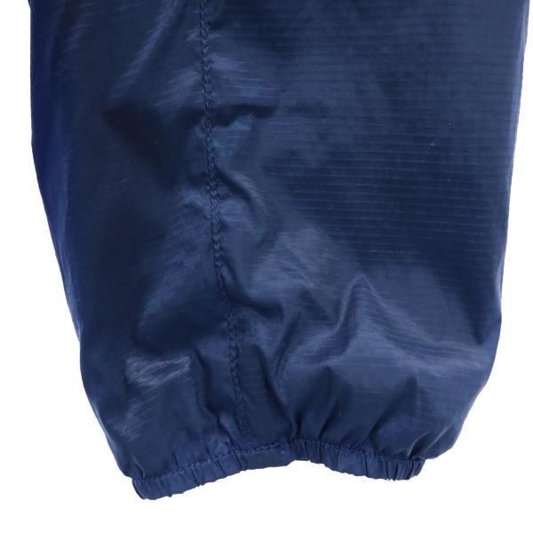 フード付 ナイロンジャケット L 青×紺 アウトドア コンパクト ウインドシェル メンズ