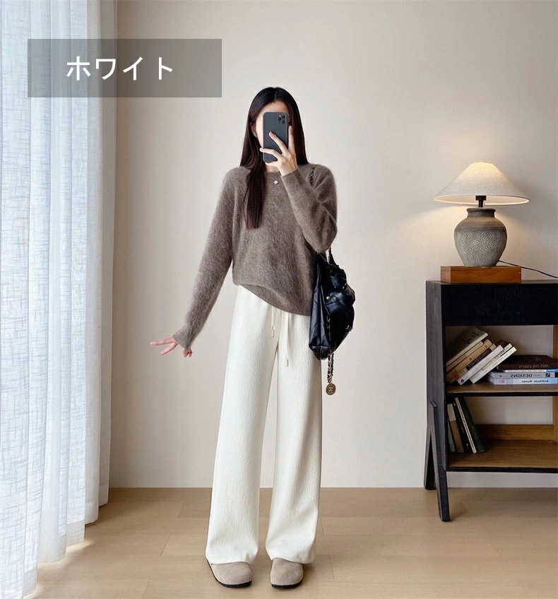 【2枚購入で1oo円OFF】ワイド パンツ カジュアル ボトムス 裏起毛 暖か 選べるバリエーション レディース おしゃれ 流行 シンプル 着回し 大人可愛い 無地 楽ちん ズボン