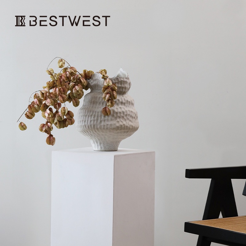 景徳鎮陶磁器花瓶置物高級感復古侘び寂び風乾花生け花陶器缶アイデア