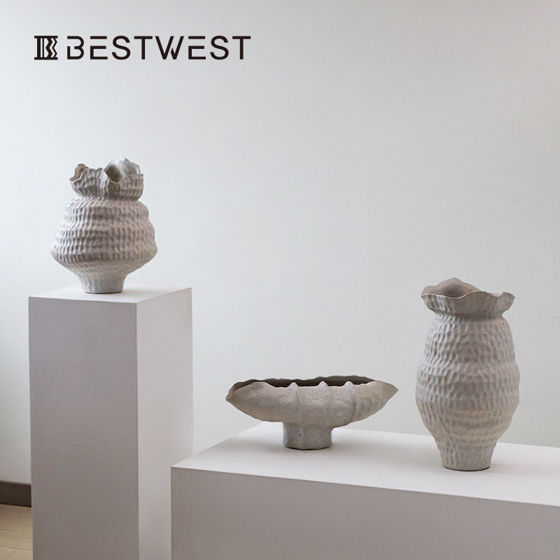 景徳鎮陶磁器花瓶置物高級感復古侘び寂び風乾花生け花陶器缶アイデア