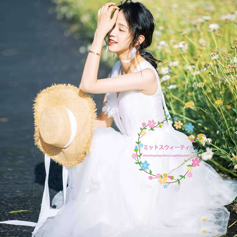 ウエディング ウェディングドレス 春 夏 20代 挙式 ビーチフォトブライダル 撮影 ホワイト シンプル 花嫁ドレス 旅行 撮影 前撮り ビーチ チュールスカート ウエディング ウェデイングドレス 春 夏 20代 挙式 ビーチフォト