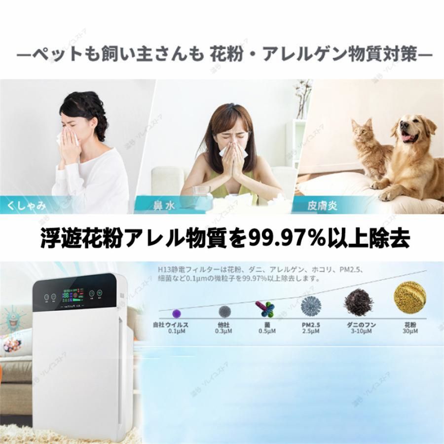 空気清浄機 小型 ウイルス対策 省エネ カビ取り消臭 ペット臭 におい PM2.5対策 タイマー カビ取り３段階切替 リモコン付 簡単操作 家庭用