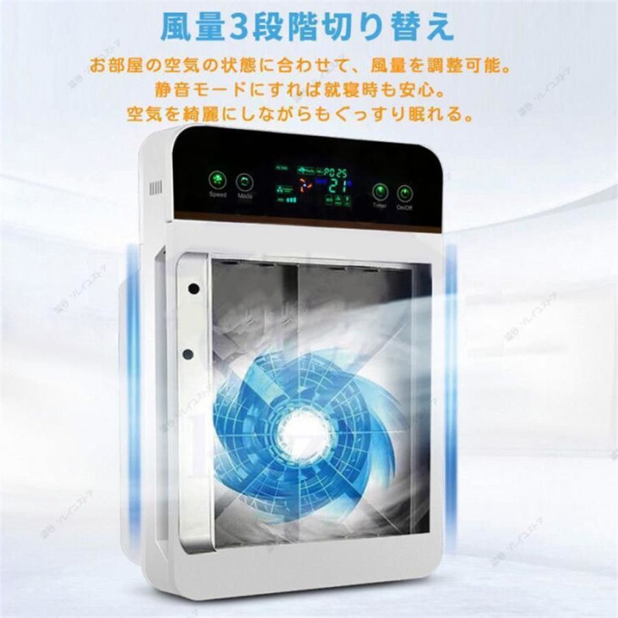 空気清浄機 小型 ウイルス対策 省エネ カビ取り消臭 ペット臭 におい PM2.5対策 タイマー カビ取り３段階切替 リモコン付 簡単操作 家庭用