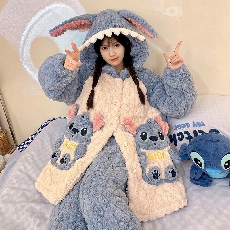 パジャマ着【3日送信】レディースパジャマ冬コーラルベルベット三層キルトシーズン暖かくてかわいい女の子フランネルフード付きホームウェアセットアニメコミック パジャマ着【3日送信】レディースパジャマ冬コーラルベルベット三層キルトシーズン暖かくてかわいい女の子フランネルフード付きホームウェアセットアニメコミック