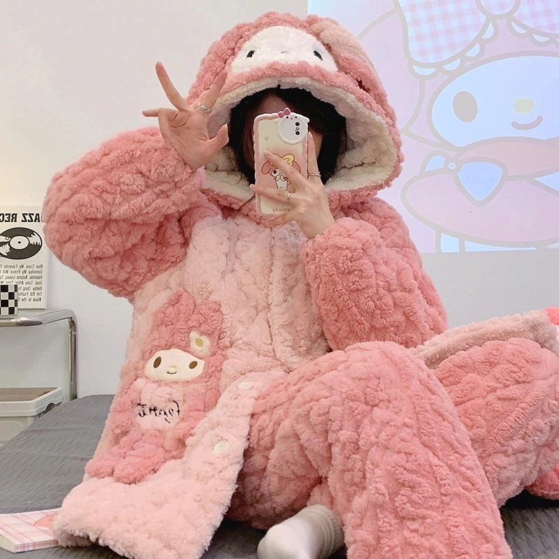 パジャマ着【3日送信】レディースパジャマ冬コーラルベルベット三層キルトシーズン暖かくてかわいい女の子フランネルフード付きホームウェアセットアニメコミック パジャマ着【3日送信】レディースパジャマ冬コーラルベルベット三層キルトシーズン暖かくてかわいい女の子フランネルフード付きホームウェアセットアニメコミック