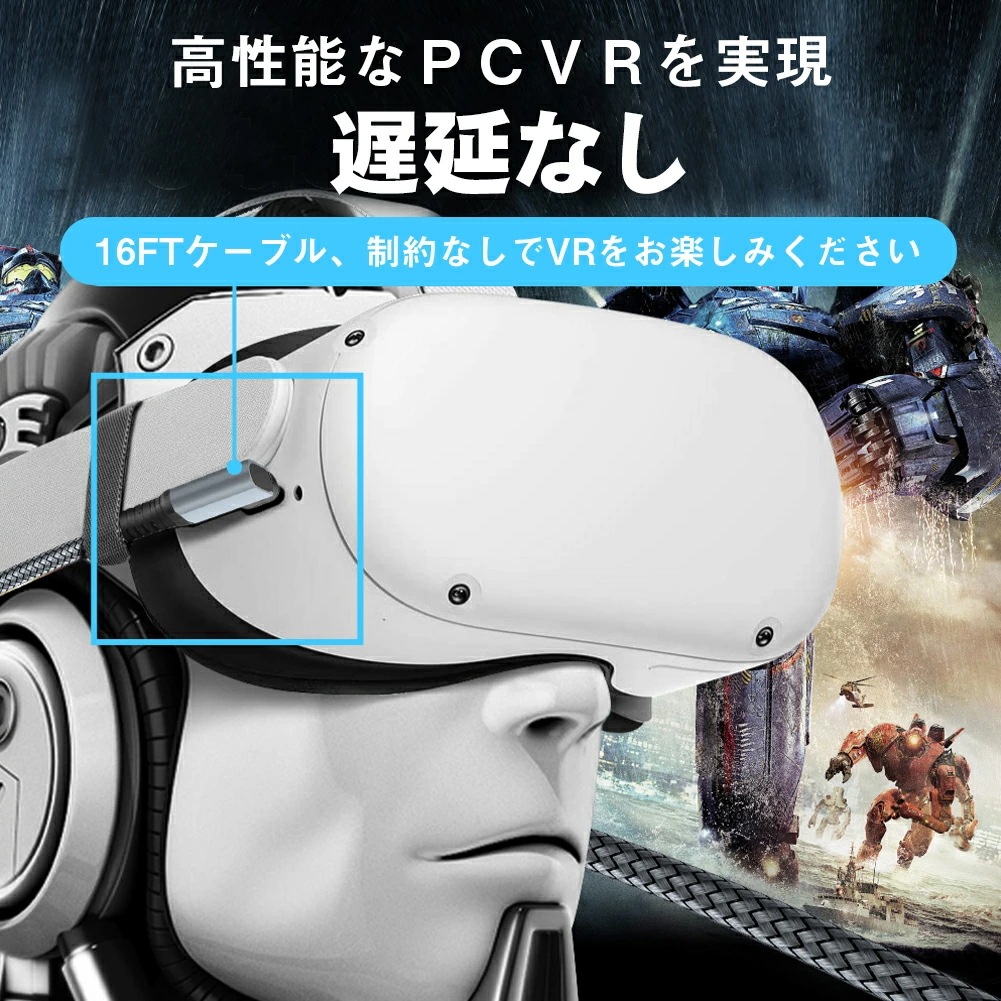 RoiCiel USB-C to USB-C VRケーブル Linkケーブル VRヘッドセットおよびゲームPC用の高速データ転送専用ケーブルPD60W/5Gbps USB3.1 Gen1高速データ転送 RoiCiel USB-C to USB-C VRケーブル Linkケーブル VRヘッドセットおよびゲームPC用の高速データ転送専用ケーブルPD60W/5Gbps USB3.1 Gen1高速データ転送