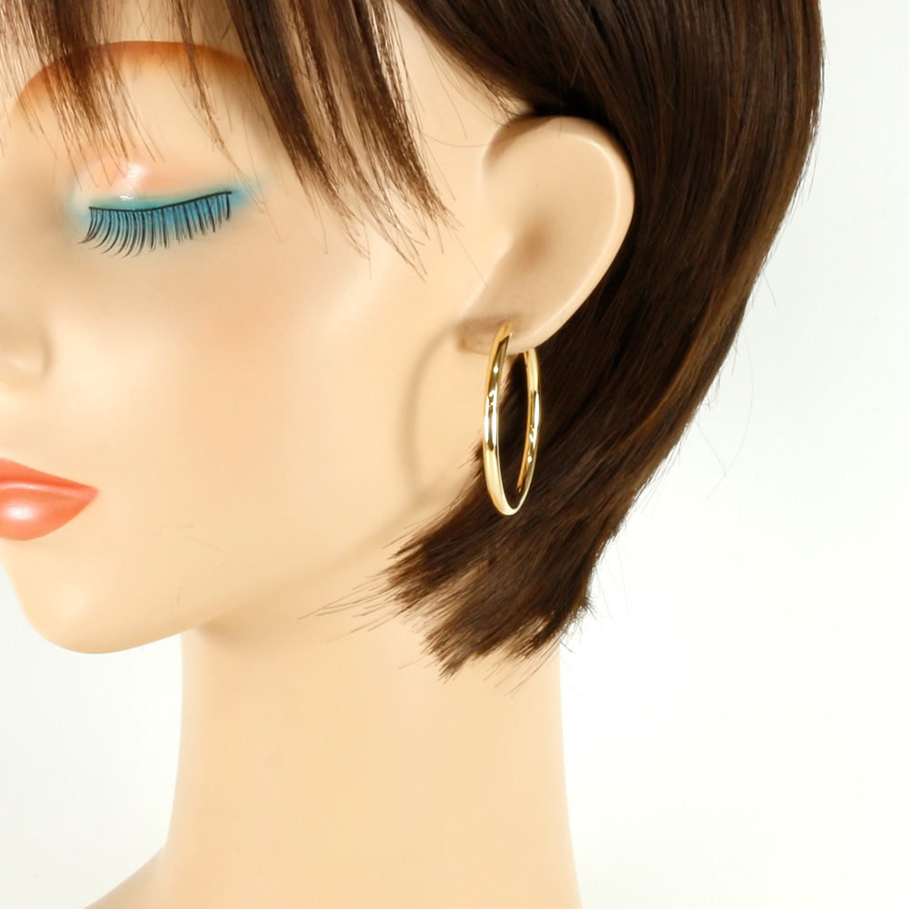 フープ パイプ 3×40 ピアス 18金 K18ゴールド 新品 フープ パイプ 3×40 ピアス 18金 K18ゴールド 新品