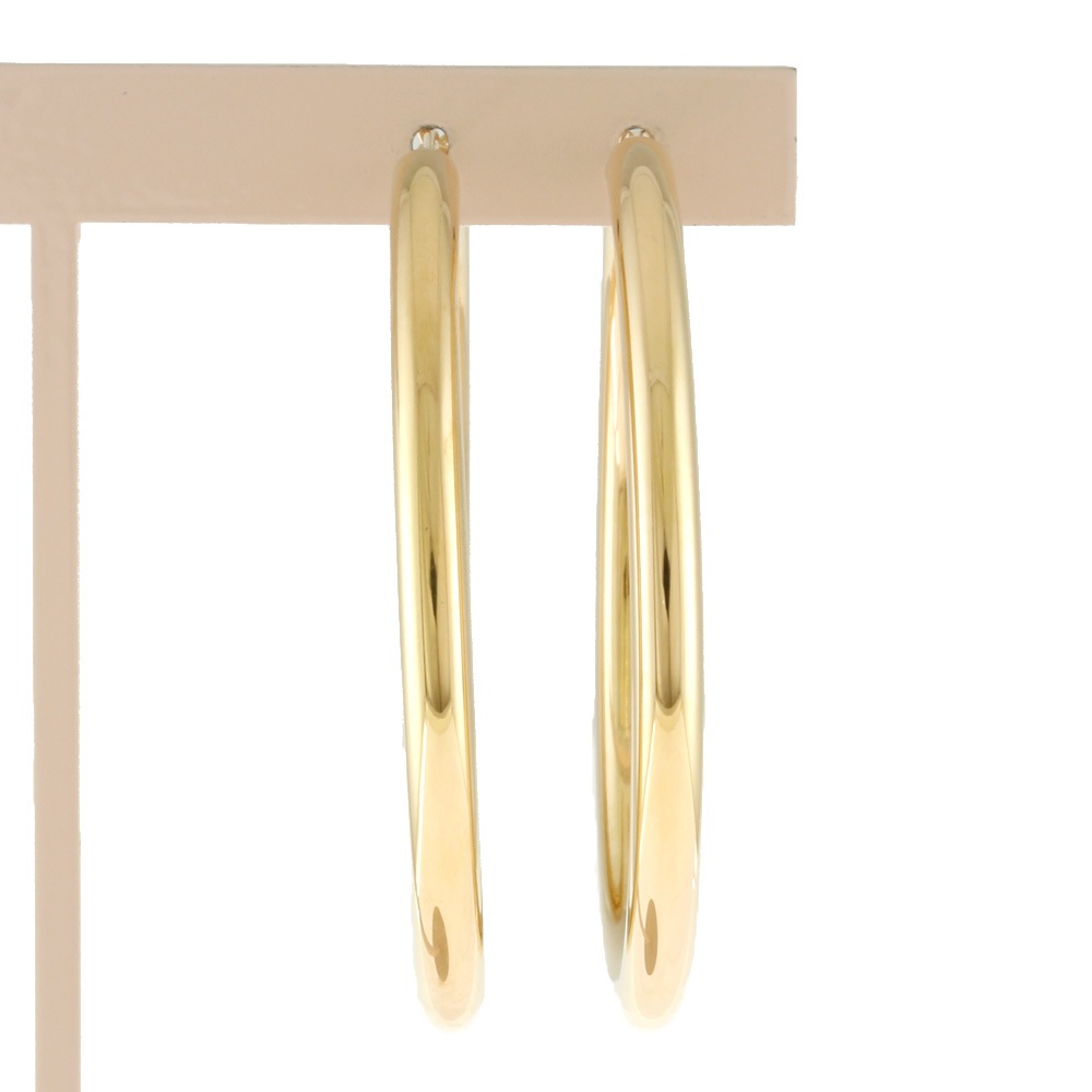 フープ パイプ 3×40 ピアス 18金 K18ゴールド 新品 フープ パイプ 3×40 ピアス 18金 K18ゴールド 新品