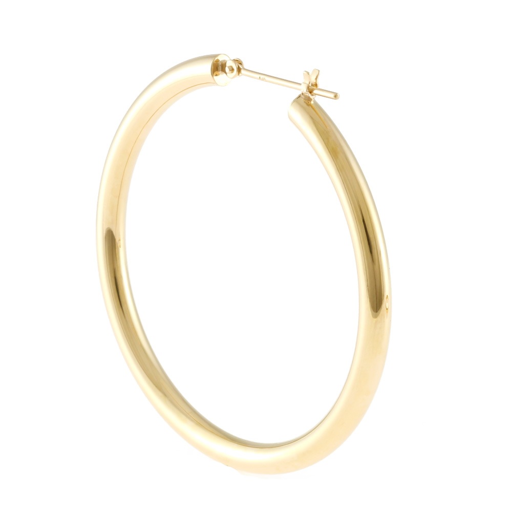 フープ パイプ 3×40 ピアス 18金 K18ゴールド 新品 フープ パイプ 3×40 ピアス 18金 K18ゴールド 新品