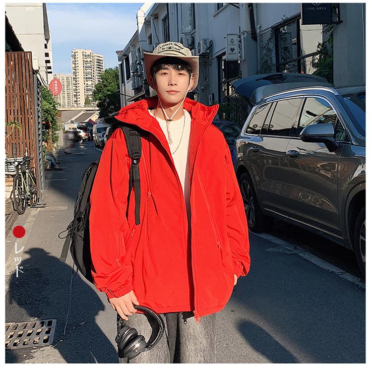 ジャケット メンズ フード付き アウター 長袖 パーカー シンプル ゆとり カジュアル 無地 防風 袖口リブ仕様 おしゃれ 秋冬春 おすすめ