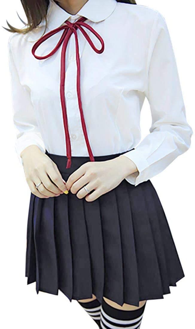 女子高生コスプレ制服学生服セーラー服無地プリーツスカート定番本格 JK制服コスチューム夏服半袖長袖