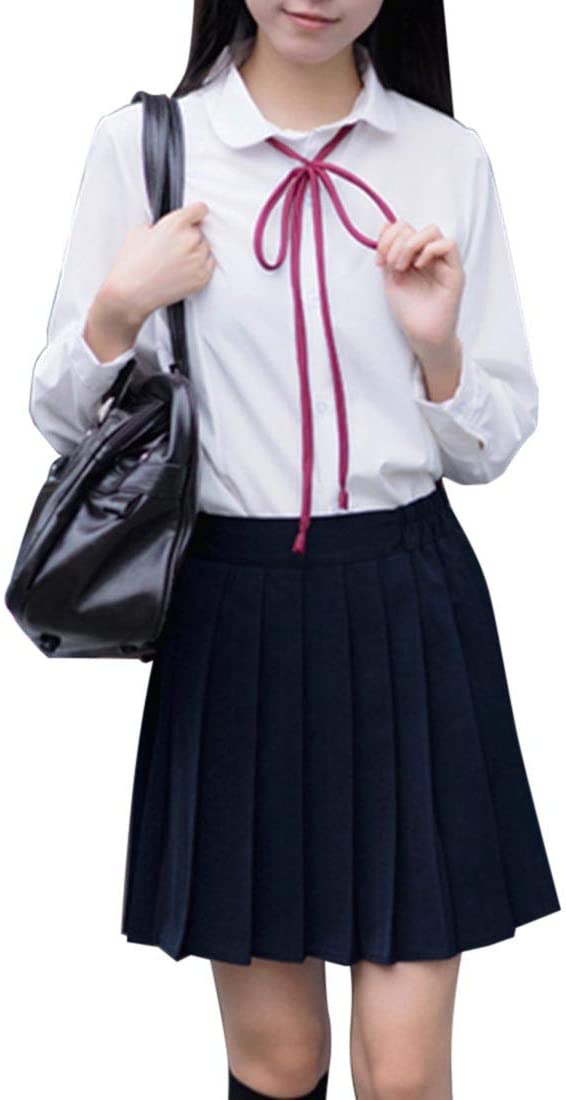 女子高生コスプレ制服学生服セーラー服無地プリーツスカート定番本格 JK制服コスチューム夏服半袖長袖